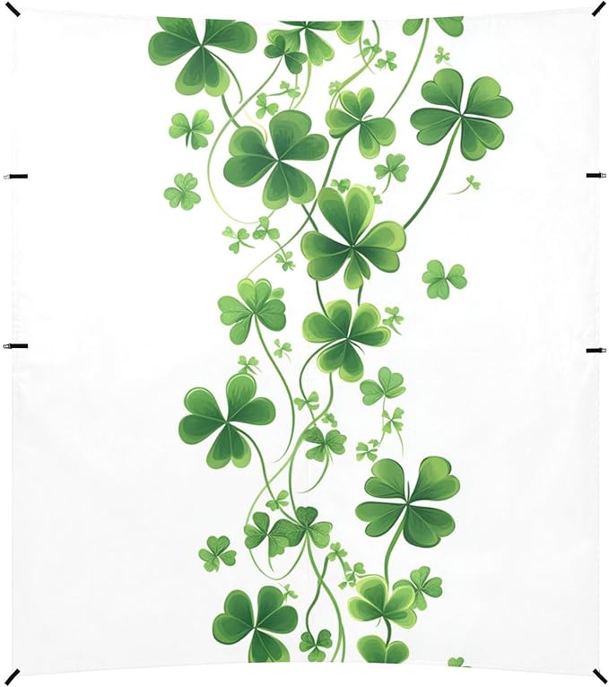 ALAZA St. Patrick's Day Clover Leaves Green Beach Tent Sun Shelter Portable Canopy Sunshade for Outdoor Camping Picnics Backyard Fun 10x9 ft