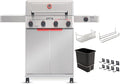 Monument Grills 4+1 Burner Stainless Steel 525 sq.in Propane M2 Gas Grill 49000 BTU 500°F in 5 Mins Outdoor Patio Grill with Broil Zone 1 Side Burner 1 Foldable Side Shelf with 4 Accessories