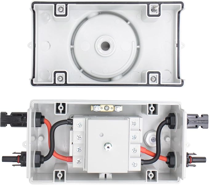 Anti-UV Solar Circuit Isolator Box 1000V IP66 The 4-Pole 32A DC Isolator Suitable for Solar Systems Homes RVs and Boats Weatherproof and Durable (1in 1out) Solar Power Disconnect Switch