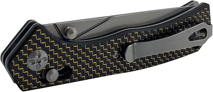 S-TEC Axel Lock EDC Folding Pocket Knife with Carbon Fiber Handle &amp D2 Steel Blade - Series 2 (TS023)