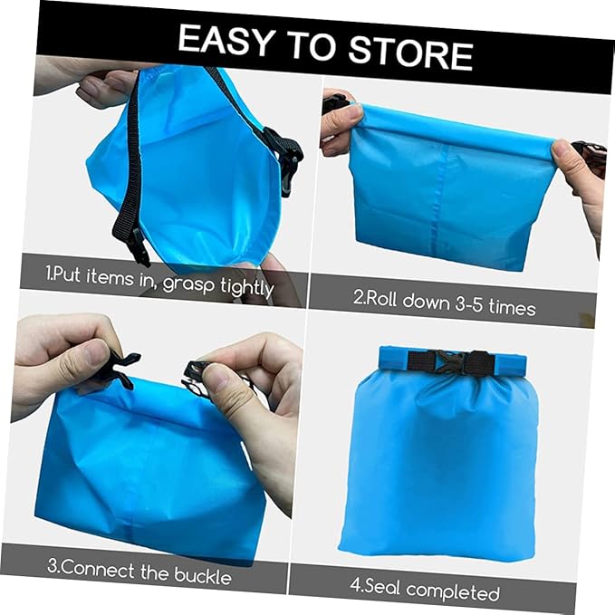 HANABASS 12pcs Portable Floating Dry Pouch Dry Bag for Camping Hiking Kayaking Water-resistant Storage Bag