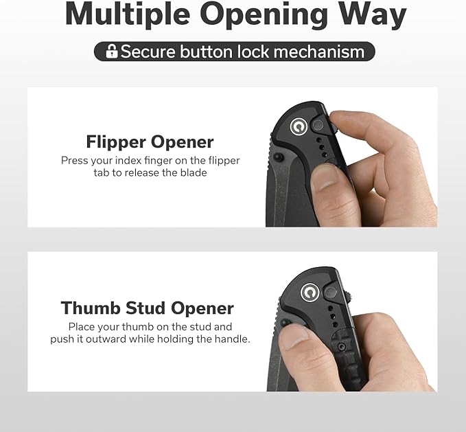 CIVIVI Folding Pocket Knife Sentinel Strike II Utility Knife with Glass Breaker 3.7 Nitro-V Blade Aluminum Handle EDC Knife for Outdoor Survival Hunting Hiking Camping C22025D-1 Black