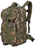 Outdoor Sports Pack Hiking Bag Tactical Rucksack Camo Knapsack Combat Camouflage Tactical Molle 25L 3P Backpack - DW