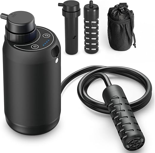 Portable Camping Water Purifier Dual 0.01 Micron Water Filtration System for Outdoor Backpacking Hiking Emergency - Dual Filters Version