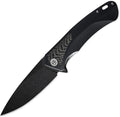 Petrified fish PF8383.74 Black Stonewashed D2 Blade166.6g Carbon fiber &amp G10 Handle Flipper Folding Knife