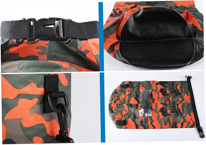 Toddmomy 3pcs Camouflage Pvc Bags for Outdoor Activities Versatile Beach Boating and Kayaking Shoulder Pack Floating Dry Bag Mixed Colors