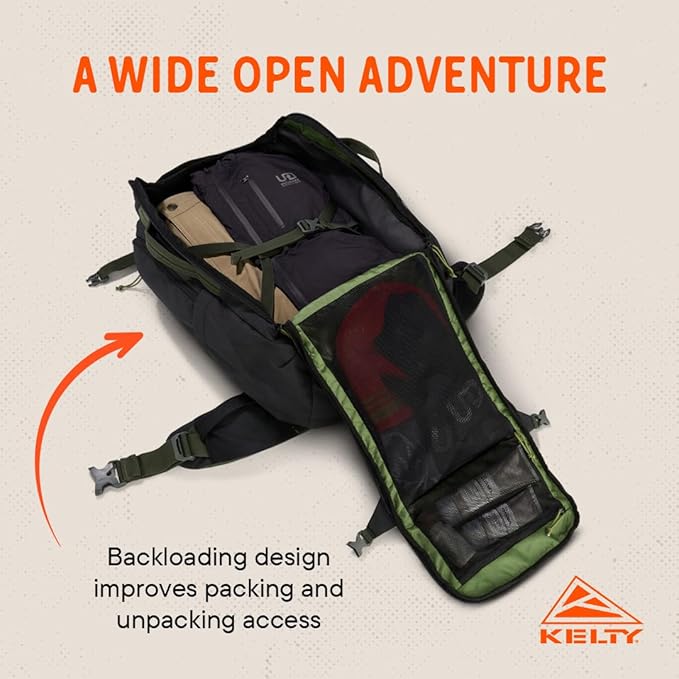 Kelty | Redwing Traveler Backpacks Travel Pack for Adventure Travel | Burnt Olive &amp Black
