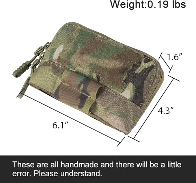 Tactical MOLLE Admin Panel Pouch Small Chest Pouch for Tactical Bag JPC2.0 AVS CPC with MOLLE System 500D Nylon