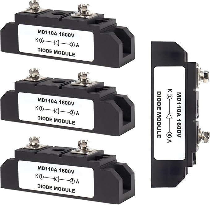 MAKERELE MD110A-16 Anti-Reverse Diode Module Peak Voltage 1600V Bloking One Way Solar Diode Used to Prevent Reverse Current（4 Pack）
