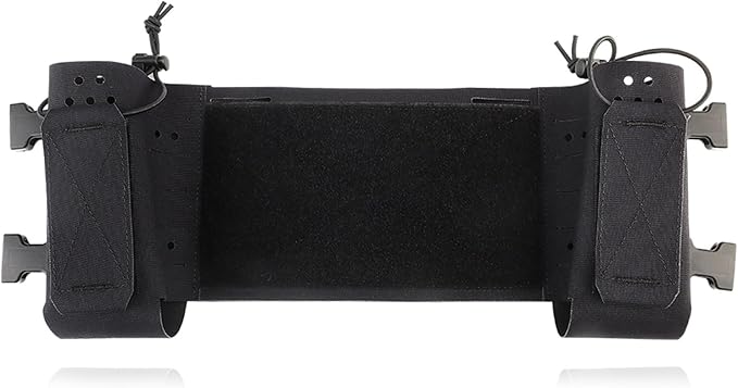 Tactical Molle Mission Extender with Storage Pouch Multi-function Chest Toolkit Extension Chassis Portable Chest Mounted Organizer Bag(Black)