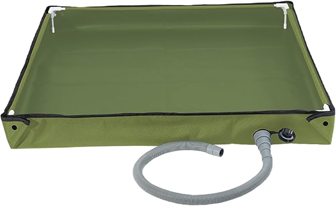 Portable Shower Pan 31.5x31.5x3.9 Inch Foldable Outdoor Shower Floor with Detachable Drain Pipe Ideal for Camping Garden Sand Toy Pet Car
