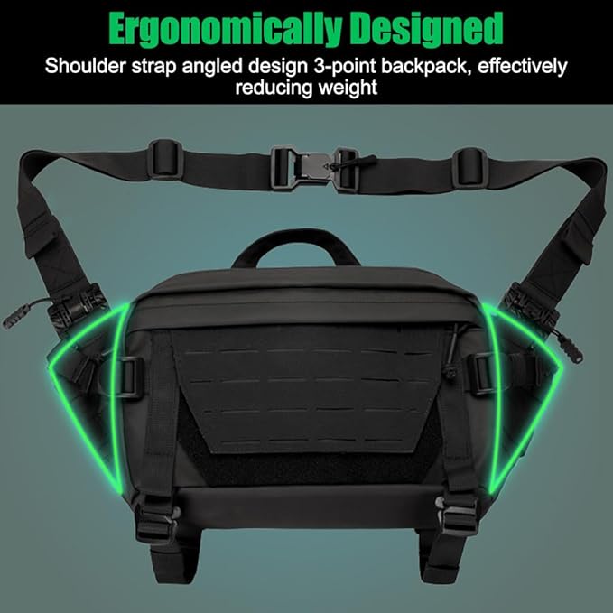 MiOYOOW Tactical Sling Backpack Outdoor Waist Bag Waterproof Crossbody Bag with Concealed Pocket for Hunting Fishing Hiking