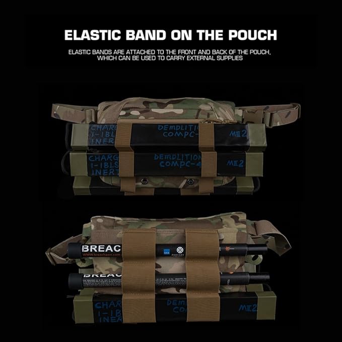 Tactical Drop Pouch Fanny PackUtility EDC Large Multi-Purpose Waist Bags for Tactial Vest Chest Rig
