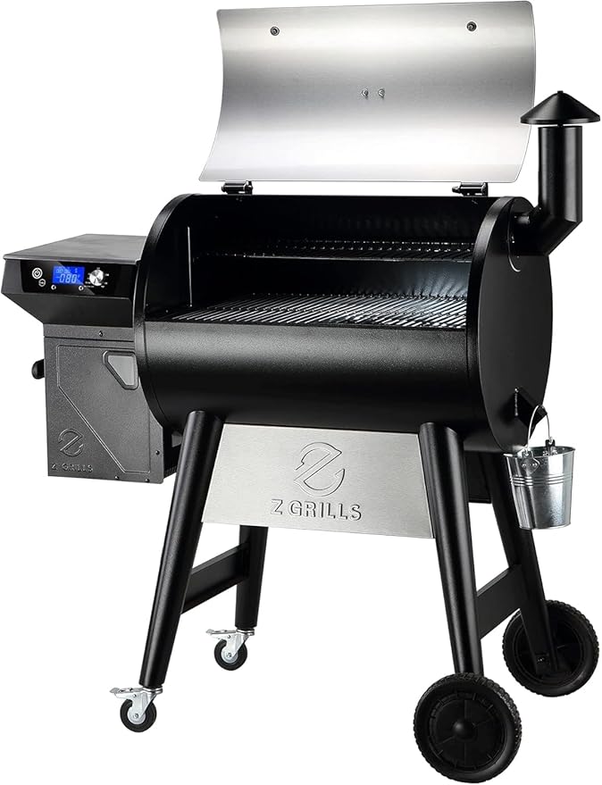 Z GRILLS Wood Pellet Grill &amp Smoker 8-in-1 Outdoor BBQ Grill with PID 3.0 Controller 697 sq in Cooking Area 2 Meat Probes LCD Screen Rain Cover Included