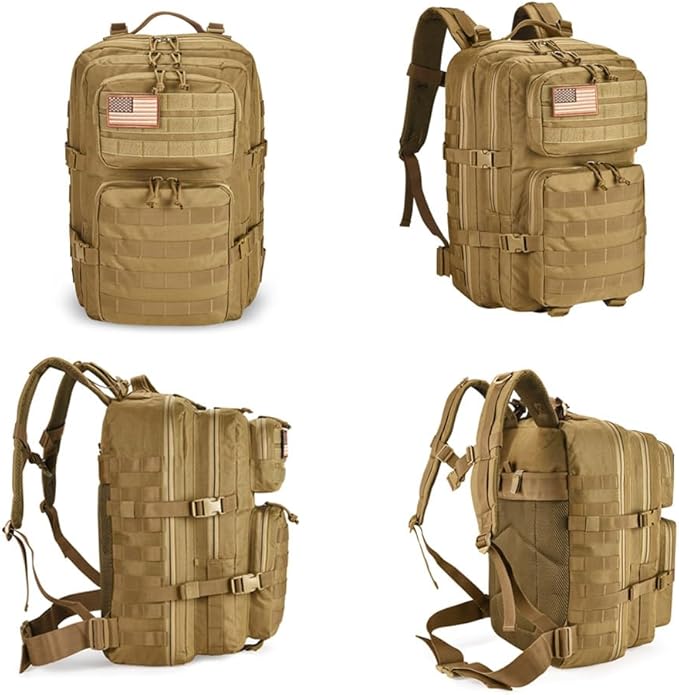 45L Tactical Backpack for Men Women Military Assault Pack with MOLLE Large 3 Day Bug Out Bag for Hiking Camping