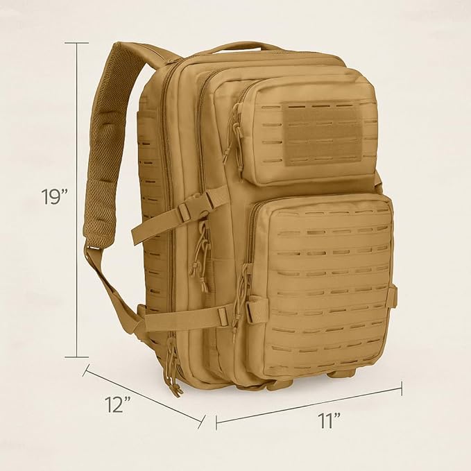 Barska Loaded Gear Large Backpack with MOLLE – Multiple Compartment Bag with Laptop Sleeve for Gear Storage