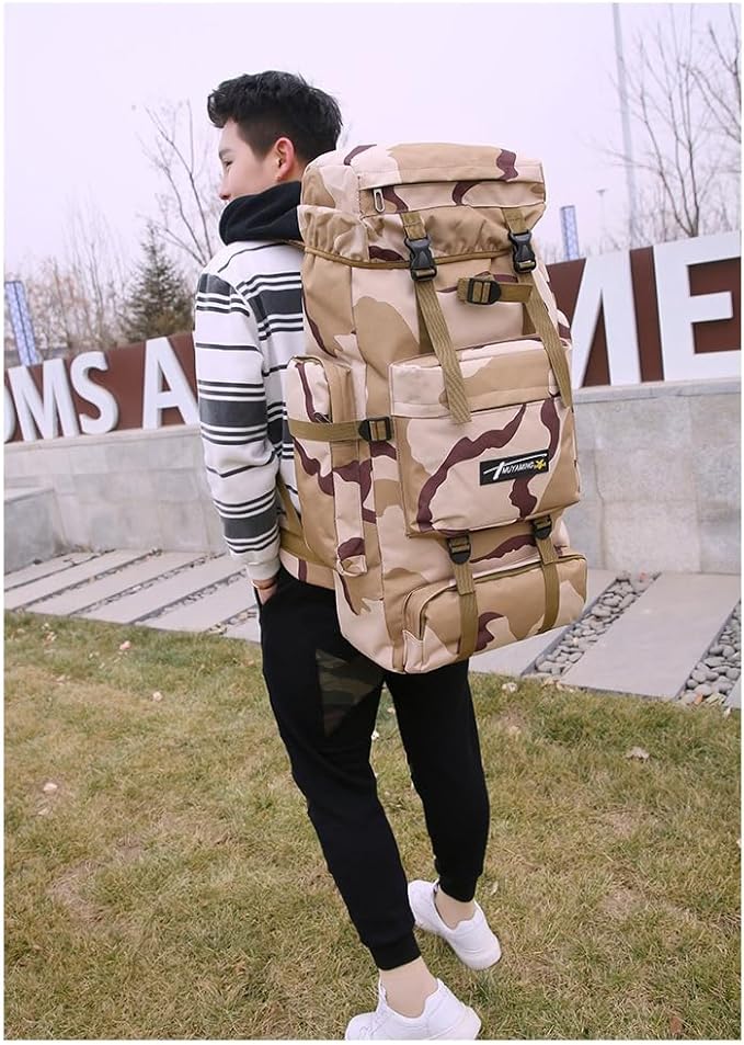 Tactical Military Molle Backpack 65L 900D Oxford Waterproof Internal-Frame Hiking Camping Backpack Sports Bag With Rain Cover