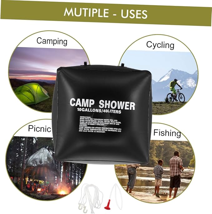 Portable Camping Solar Shower Bag Mesh Rv Outdoor Shower Solar Water Bag for Outdoor Activities
