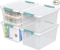 35 Quart Plastic Storage Bin with Lid Large Clear Latch Storage Box 4-Pack