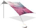Flower Pink Field Beach Tent Sun Shelter Set UPF50+ UV Protection 10.5 x 9.19 FT Camping Shade Canopy with Sandbags Sand Anchors Carrying Bag and Others
