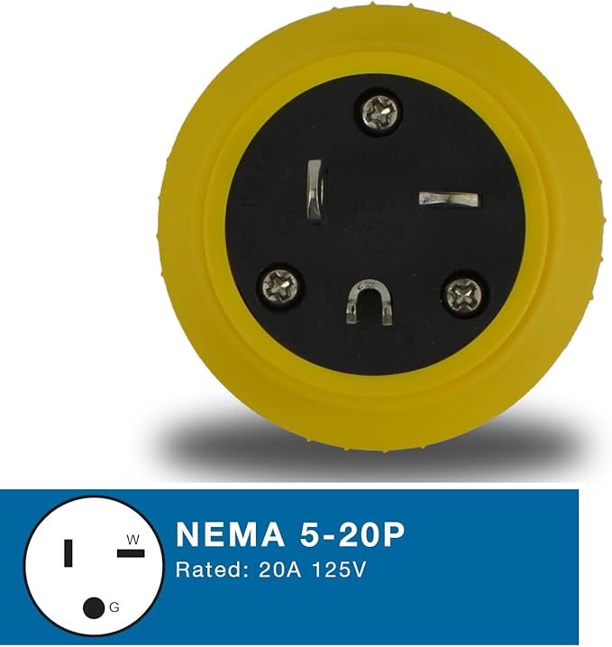 Conntek 14104 20-Amp NEMA 5-20P RV Generator Adapter Plug to RV 30-Amp Female Adapter