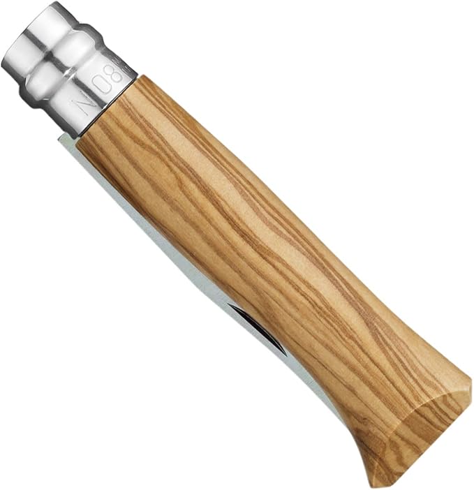 OPINEL No.06-No.09 Premium Woods Stainless Steel Folding Pocket Knife Made in France (No.08/Olive)