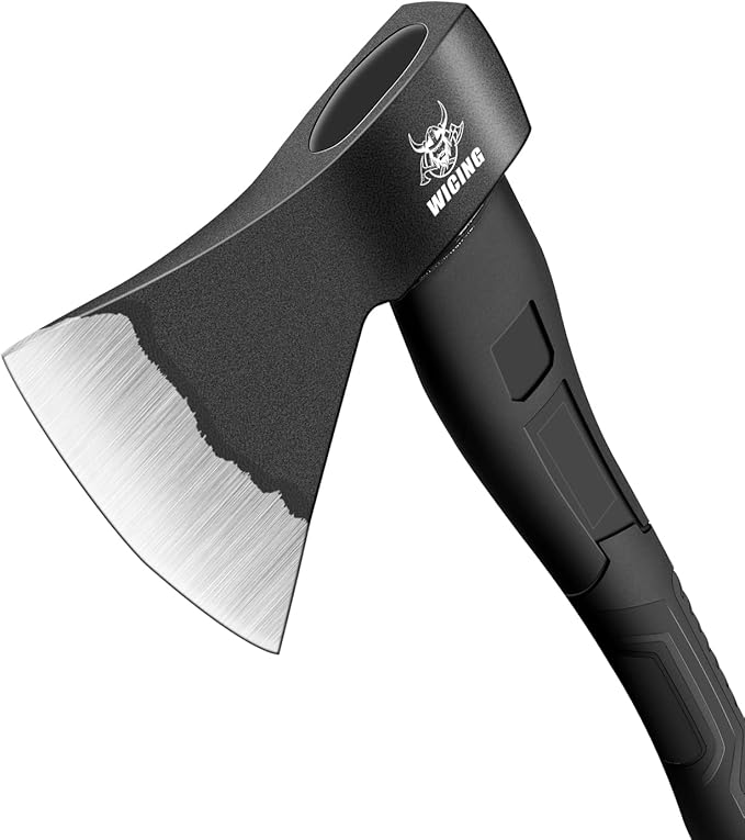 Throwing Axe - 3 Pack 15-inch Camping Hatchet Carbon Steel Splitting Axe Fiberglass Handle with Anti-Slip &amp Shock Reduction Grip for Axe Throwing Kindling Chopping and Wood Splitting