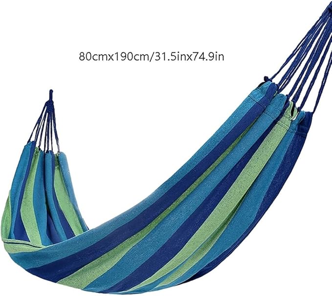 Portable Hammock Portable Swing Bed Camping Hammock Hanging Travel Bed Large Fringe Hammocks for Outdoor Beach Garden Backyard for Backpacking Beach (Color : Blue)