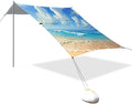 xigua Beach Beach Tent Sun Shelter with Carrying Bag - Silver Coated Oxford Fabric Beach Canopy for Beach Camping Fishing - Includes Windproof Ropes Sandbags &amp Stakes