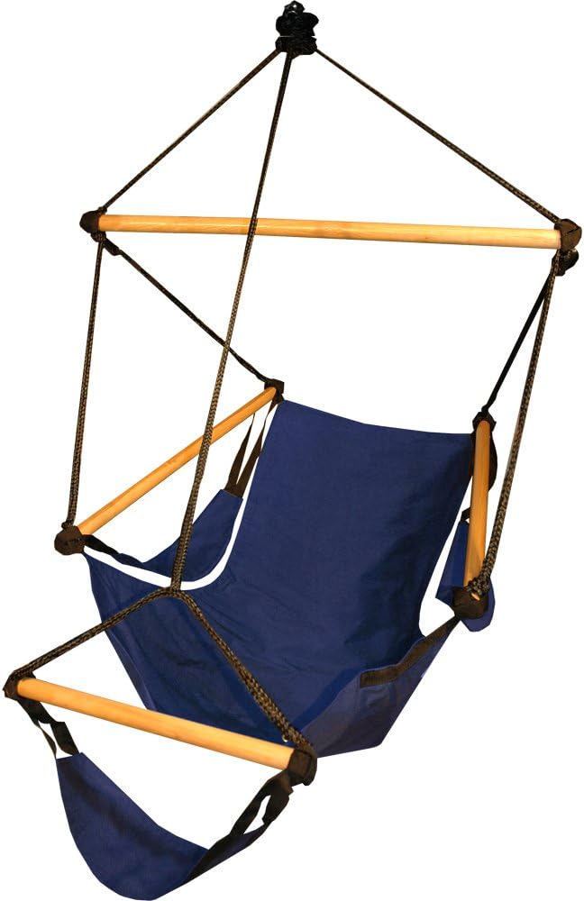 Hammaka Hammock Hitch Stand with 2 Cradle Chairs and Blue/Green Parachute Hammock (Blue)
