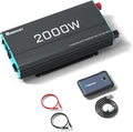 Renogy Inverter P2 2000W Pure Sine Wave Inverter 12V DC to 110V AC Converter Off-Grid Solar Power Inverters for Vehicles Truck RV Home with Built-in 5V/2.1A USB / Hardwire Port Remote Controller