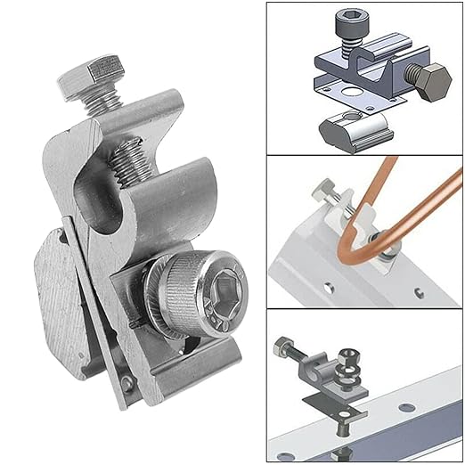 10PCS Solar Mounting System Grounding Clip Lug Bracket Clamps Photovoltaic Support Parts Coupling Earthing Cable Clamp