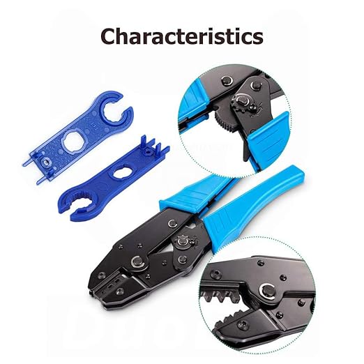 Solar Panel Crimping ToolCrimping Tool Kit with 10PCS Connectors and 2PCS Spanner Wrench and 2PCS Y Solar Connectors and Solar Wire Crimping Tool for PV Cable