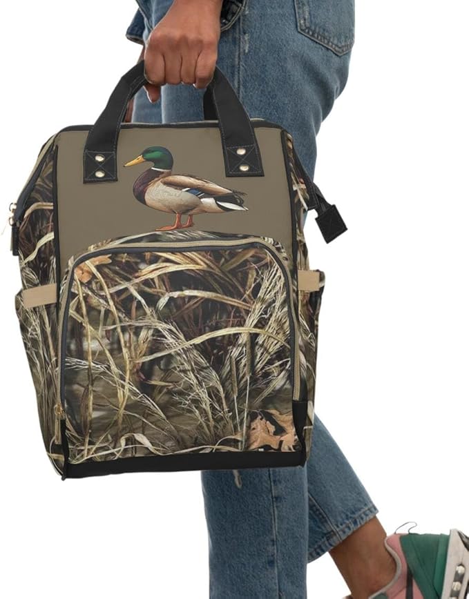 Marsh Camo Backpack/Mallard Duck Camo Diaper bag/Waterfowl Camo Travel bag