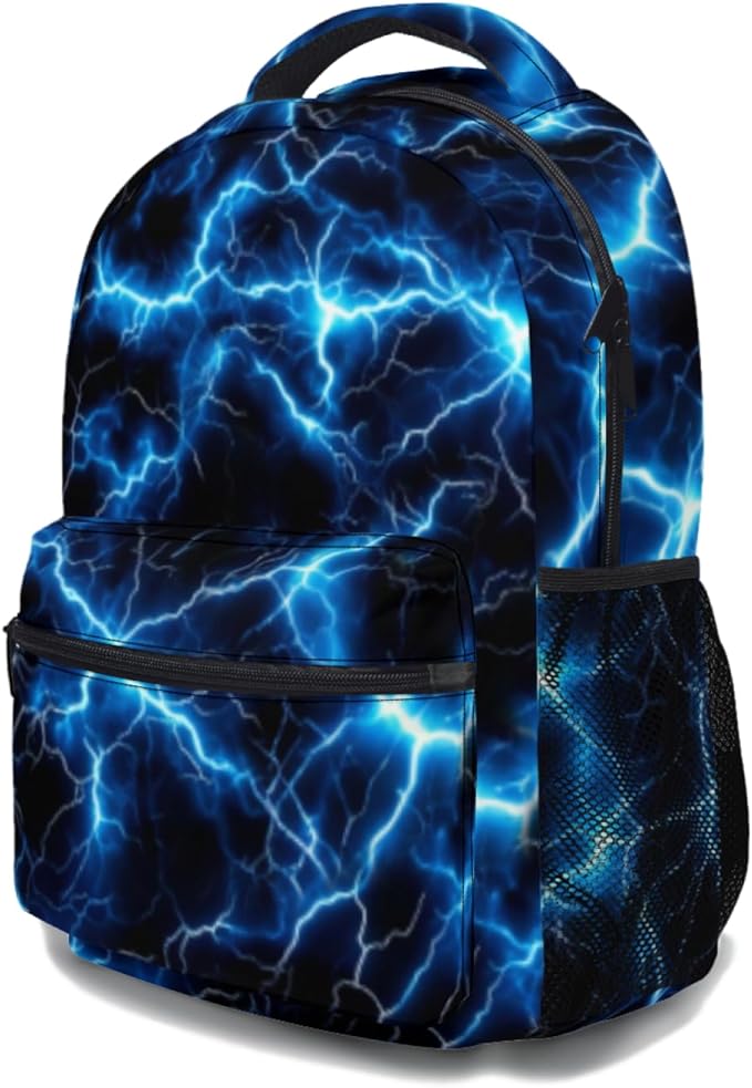 Boys Backpack Lightning Design School Backpack for Boys Student Bookbag Lightweight Large Capacity for Elementary Middle School Teen Boys Back to School Travel Daypack 17.32 x 12.59 Inch