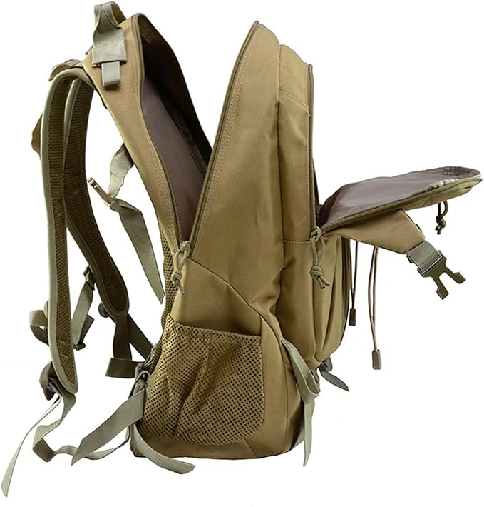 35L Military Tactical Backpack Waterproof Hiking Bag Breathable Rucksack(Camel grey)
