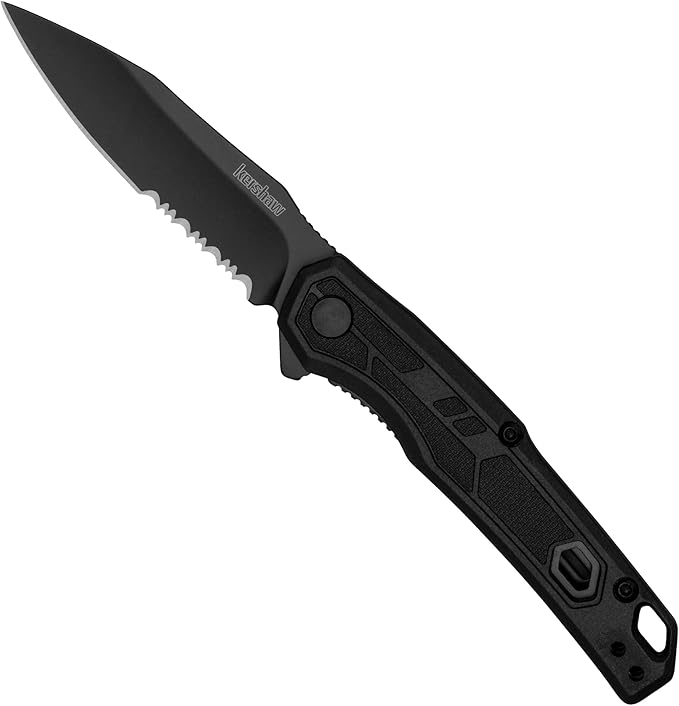 Kershaw Leek Black Serrated 3 Blade Pocketknife Bundle Appa 2.75 Serrated Tactical Folding Pocket Knife