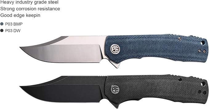Petrified fish PFP03 Victor3.58 K110 Satin Blade140g Micarta Handel Flipper Liner lock Folding knife (Black Stonewashed)