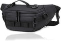 Tactical Fanny Pack for Men Women Military Waist Bag Molle Utility Hip Belt Pouch Crossbody Bags Bumbag for Cycling Hiking Walking Fishing(Black)