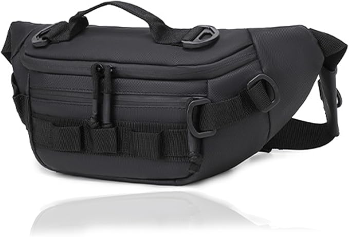 Tactical Fanny Pack for Men Women Military Waist Bag Molle Utility Hip Belt Pouch Crossbody Bags Bumbag for Cycling Hiking Walking Fishing(Black)