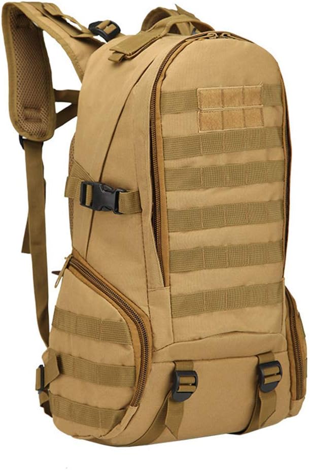 Outdoor Sports Pack Hiking Bag Tactical Rucksack Camo Knapsack Combat Camouflage Tactical 35L Molle Backpack - Tan