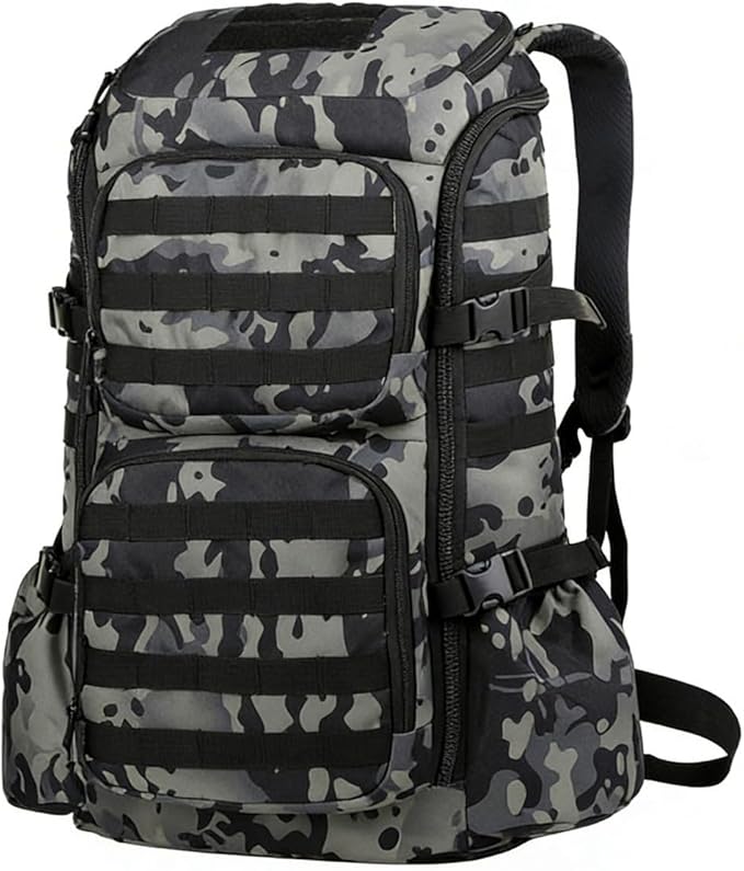 LINGYUE Tactical Backpack Bagpack Waterproof Large Capacity Outdoor Hiking Breathable Padded 14 Laptop Compartment For Camping Travel Trekking(G)