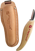 FLEXCUT Wood Carving Tools | Hip Knife |1095 High Carbon Steel Blade | 1-1/4 inch Blade| Ergonomic Ash Hardwood Handle | KN30 | Made in the U.S.A.