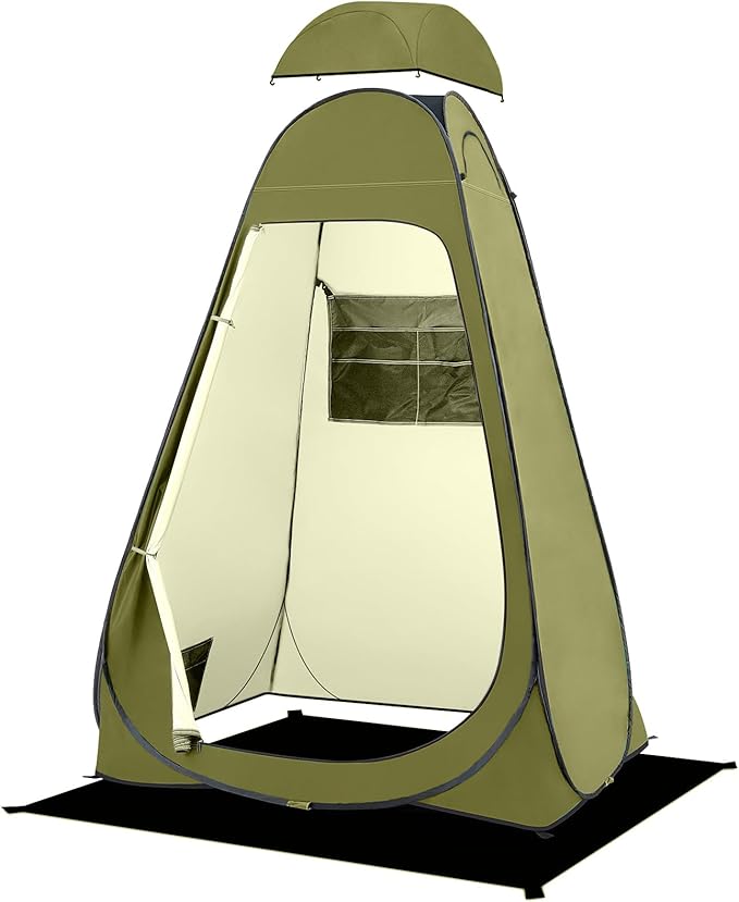 BRIAN &amp DANY Pop Up Shower Tent Portable Privacy Camping Changing Tent Camp Toilet Bathroom Pod with Rain Shelter &amp Windows UPF 50+ &amp Waterproof 47.2 x 47.2 x 74.8