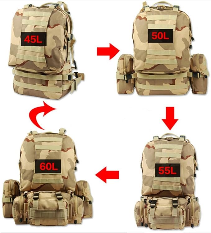 Eysee Military Army hiking backpacks backpack 45L-60L 900D nylon with waterproof and durable multi-purpose travel bag