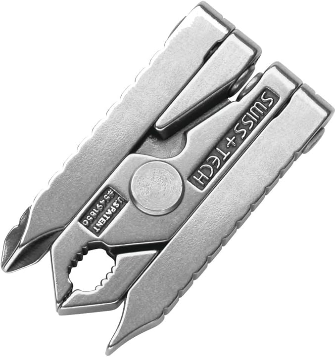 SWISS+TECH ST50022 Stainless Steel 6-in-1 Key Chain Multi Tool Polished Finish (Single Pack)
