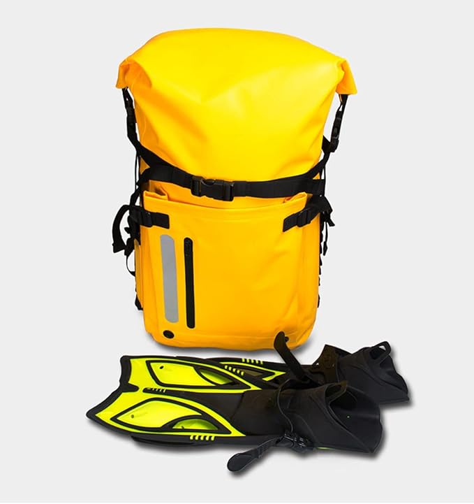 Waterproof Backpack 30L/50L Roll Top Sack Keeps Gear Dry for Travel Work OutdoorsBoating Hiking ExplorerFloating (Yellow30L)