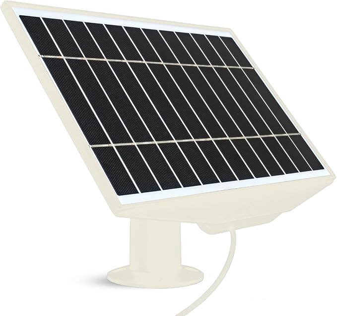 Leaf10 8W Solar Panel for Ring Outdoor Cam Stick Up Cam &amp Spotlight Cam – High-Power Outdoor Solar Charger with USB-C &amp DC Barrel Plug IP67 Weatherproof Designed in California (White)