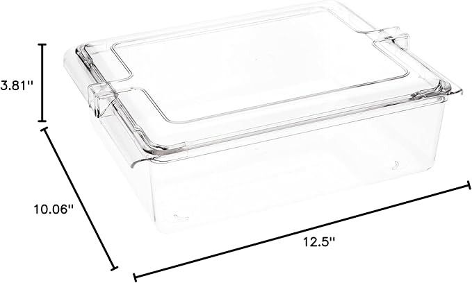 Pioneer Plastics 395C Clear Rectangular Plastic Container 12.5 W x 10.0625 D x 3.8125 H Case of 4