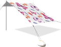 xigua Butterflies Beach Tent Sun Shelter with Carrying Bag - Silver Coated Oxford Fabric Beach Canopy for Beach Camping Fishing - Includes Windproof Ropes Sandbags &amp Stakes